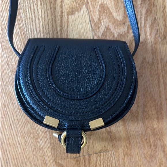 Chloe Black nano Saddle Bag with Gold Accents - Picture 3 of 5